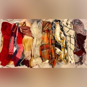 Bundle of 8 Cozy Scarves Zara H&M Anthropologie